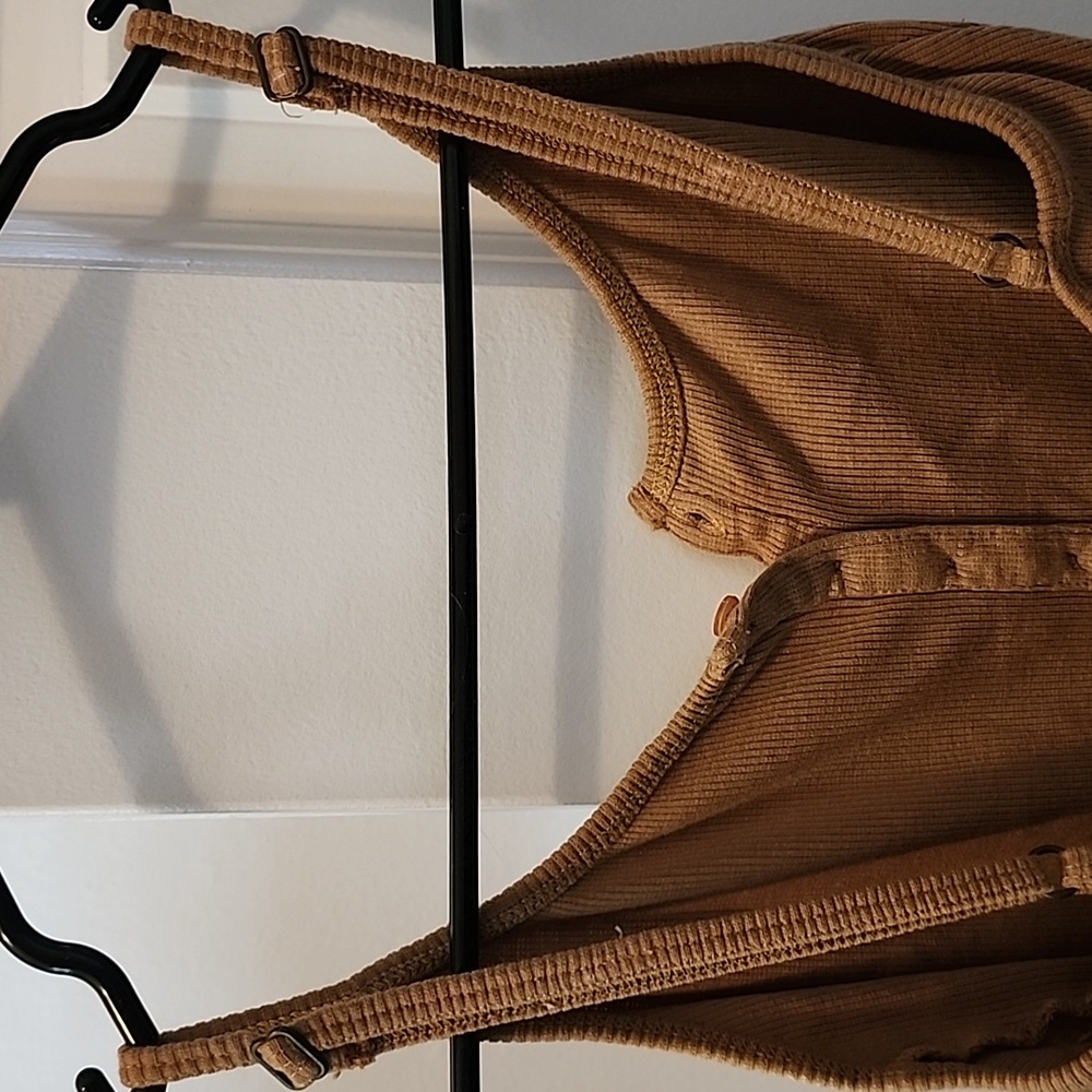 AMuse Ribbed Brown Bodysuit - Picture 5 of 5